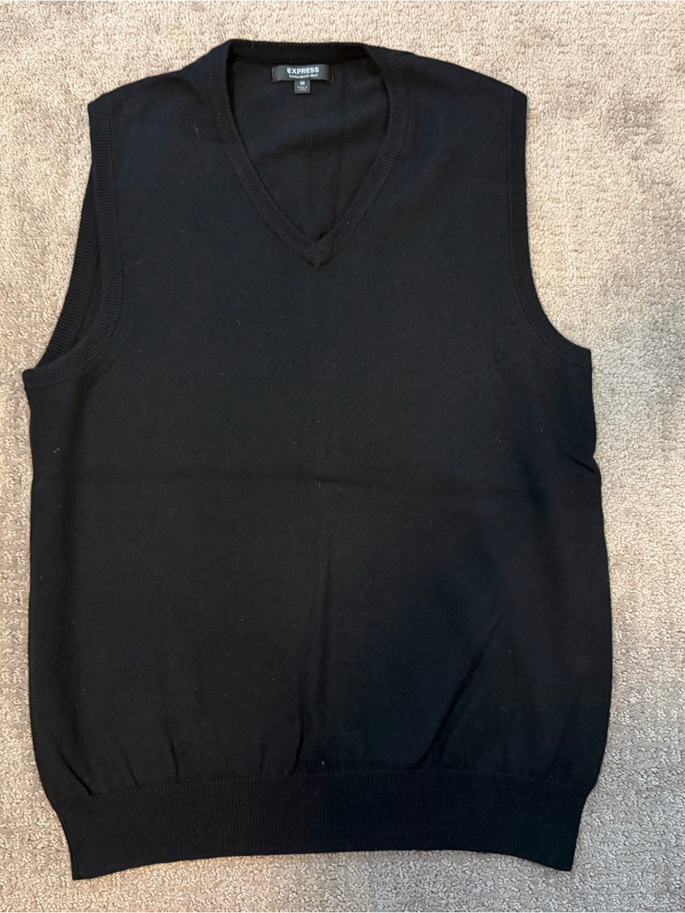 Express Men's Black V-Neck Sweater Vest